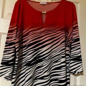 Calvin Klein orange and Black Zebra Print Blouse